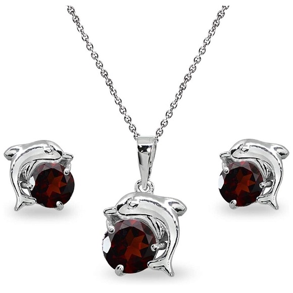 Dolphin Gemstones Sterling Silver Set - Picture 6 of 9